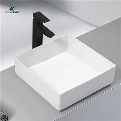 Міцна керамічна квадратна настільна раковина